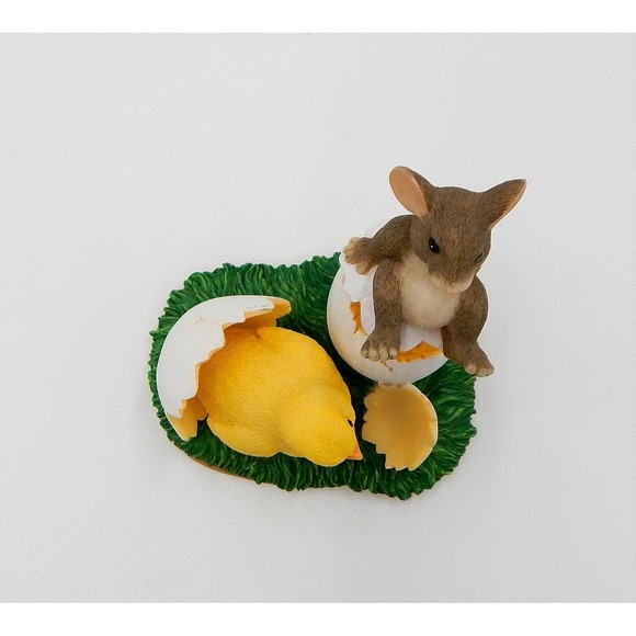 Charming Tails What's Hatchin Mouse Chicks Cracked Eggs 88/600 Fitz And Floyd - Picture 5 of 10